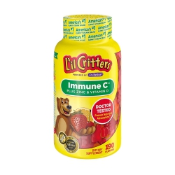 Kẹo dẻo gấu L'il Critters Immune Vitamin C Plus Zinc & Vitamin D, Chai 190 viên